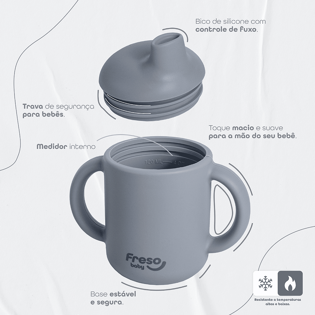 Copo de Transição Treinamento Freso Alimentação do Bebê BLW Silicone Livre de BPA 4