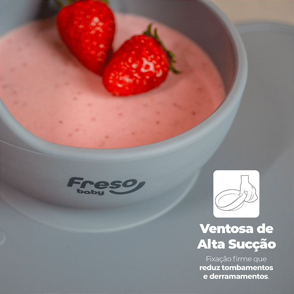 Tigela Alimentação Infantil Freso BLW Silicone Livre BPA Ventosa Antibacteriano 5