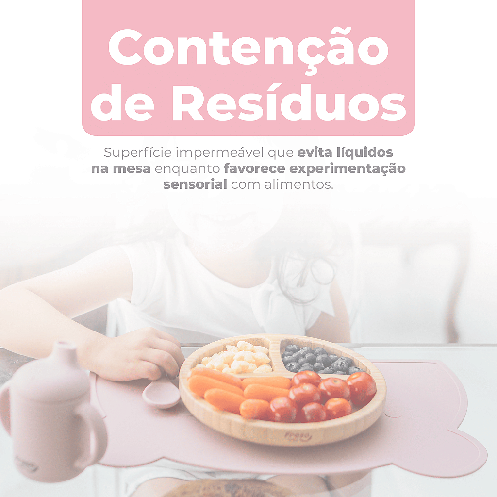 Jogo Americano Freso Alimentação do Bebê BLW Silicone Atóxico Livre BPA Impermeável 4