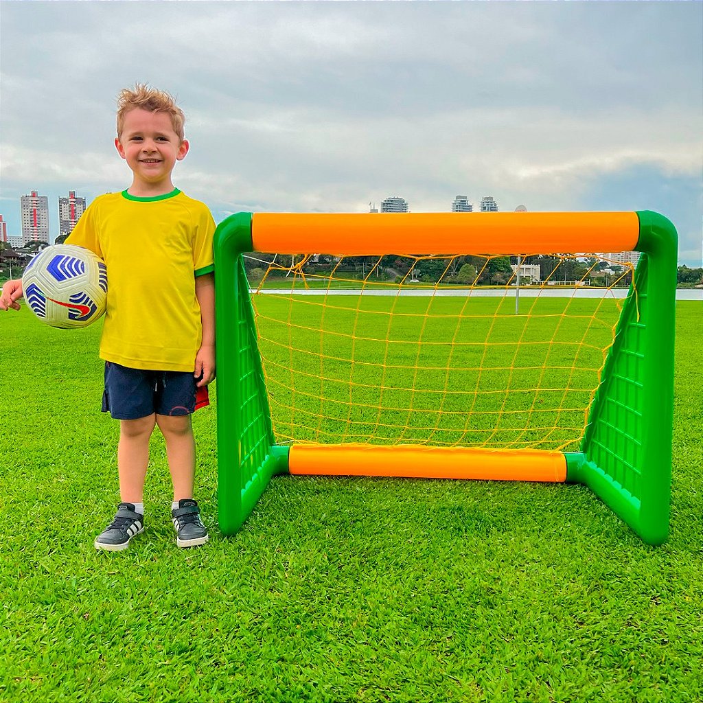 Mini Gol de Futebol Infantil Brasil Par com Bola Freso 3