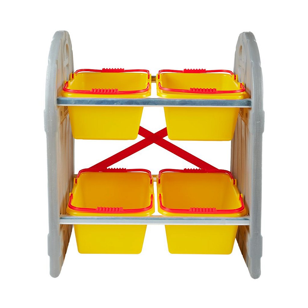 Organizador de Brinquedos Arrumadinho Infantil Amarelo 4 Cestos Freso 2