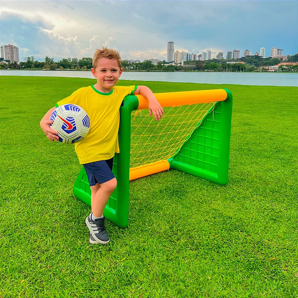 Mini Gol de Futebol Infantil Brasil Par com Bola Freso 5