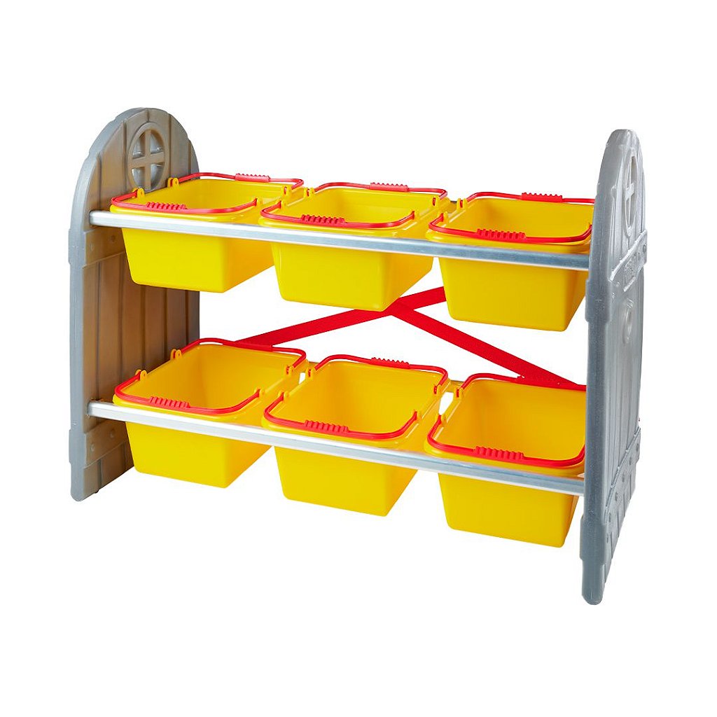 Organizador de Brinquedos Arrumadinho Infantil Amarelo 6 Cestos Freso