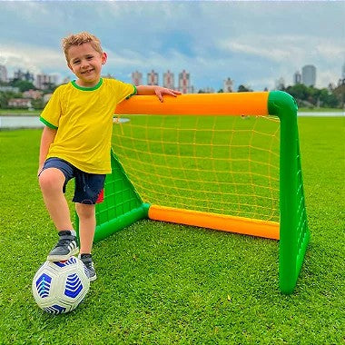 Mini Gol de Futebol Infantil Brasil Individual com Bola Freso 4