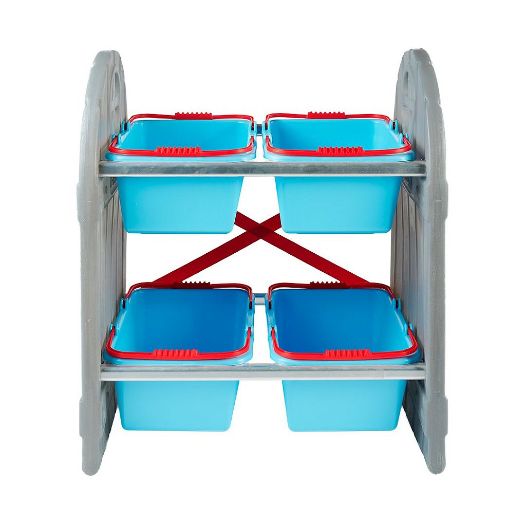 Organizador de Brinquedos Arrumadinho Infantil Azul 4 Cestos Freso 2