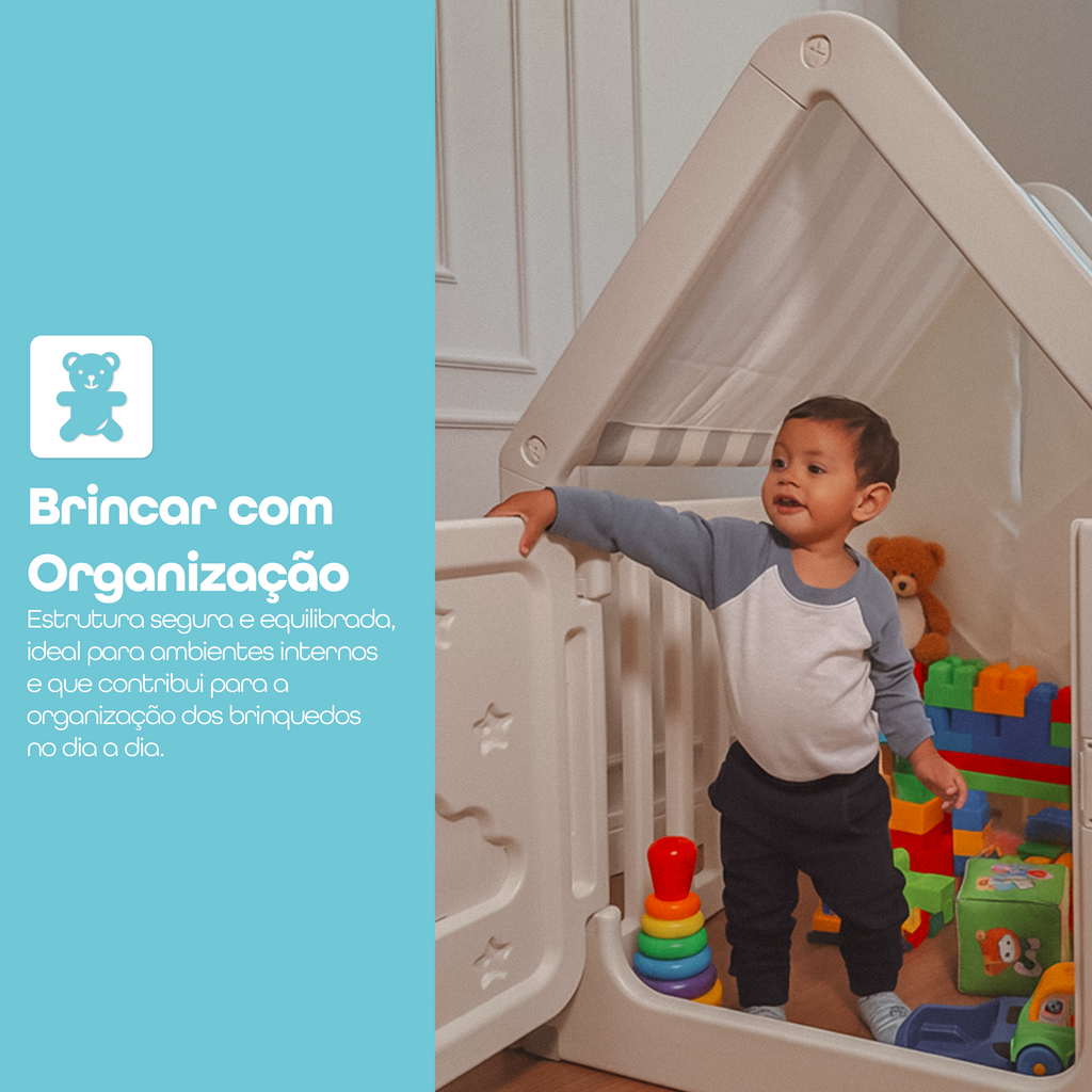 Freso Casinha Infantil com Cercado Estilo Cabana 3
