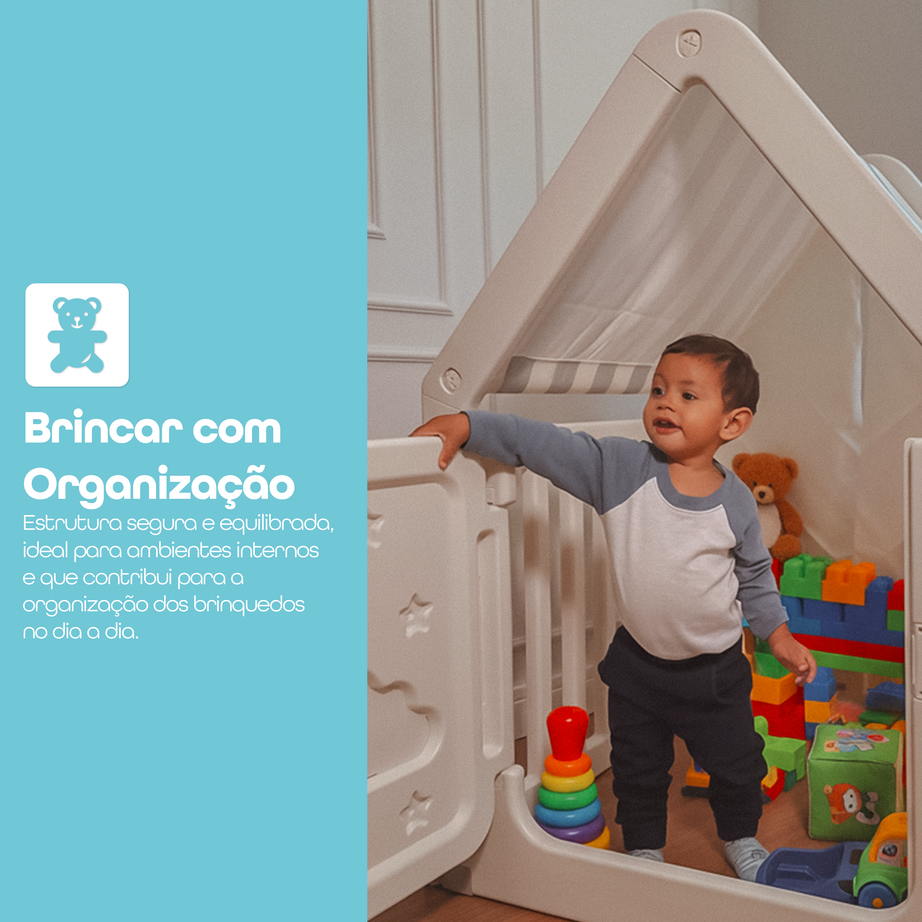 Freso Casinha Infantil com Cercado Estilo Cabana 3