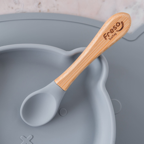 Colher Introdução Alimentar Freso Silicone e Bambu