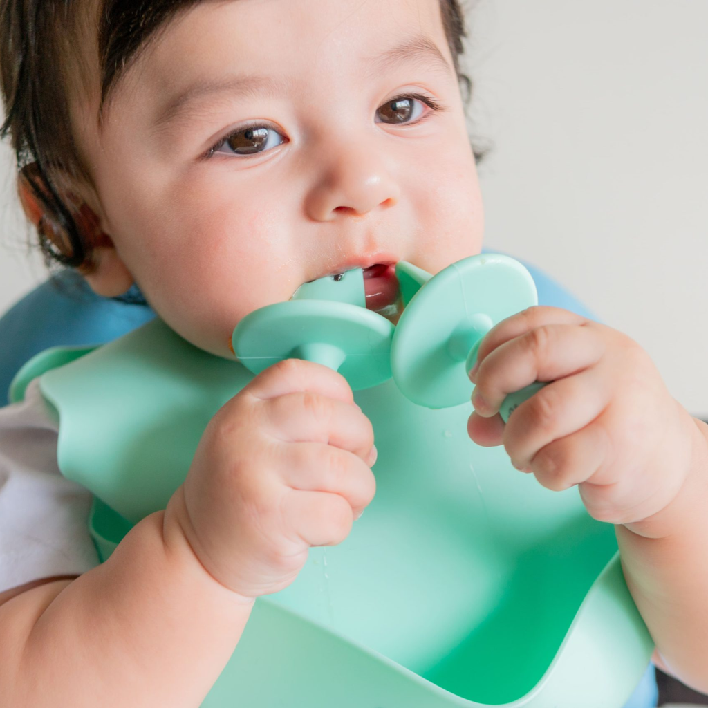Kit Colher e Garfo de Treinamento com Limitador Freso Silicone