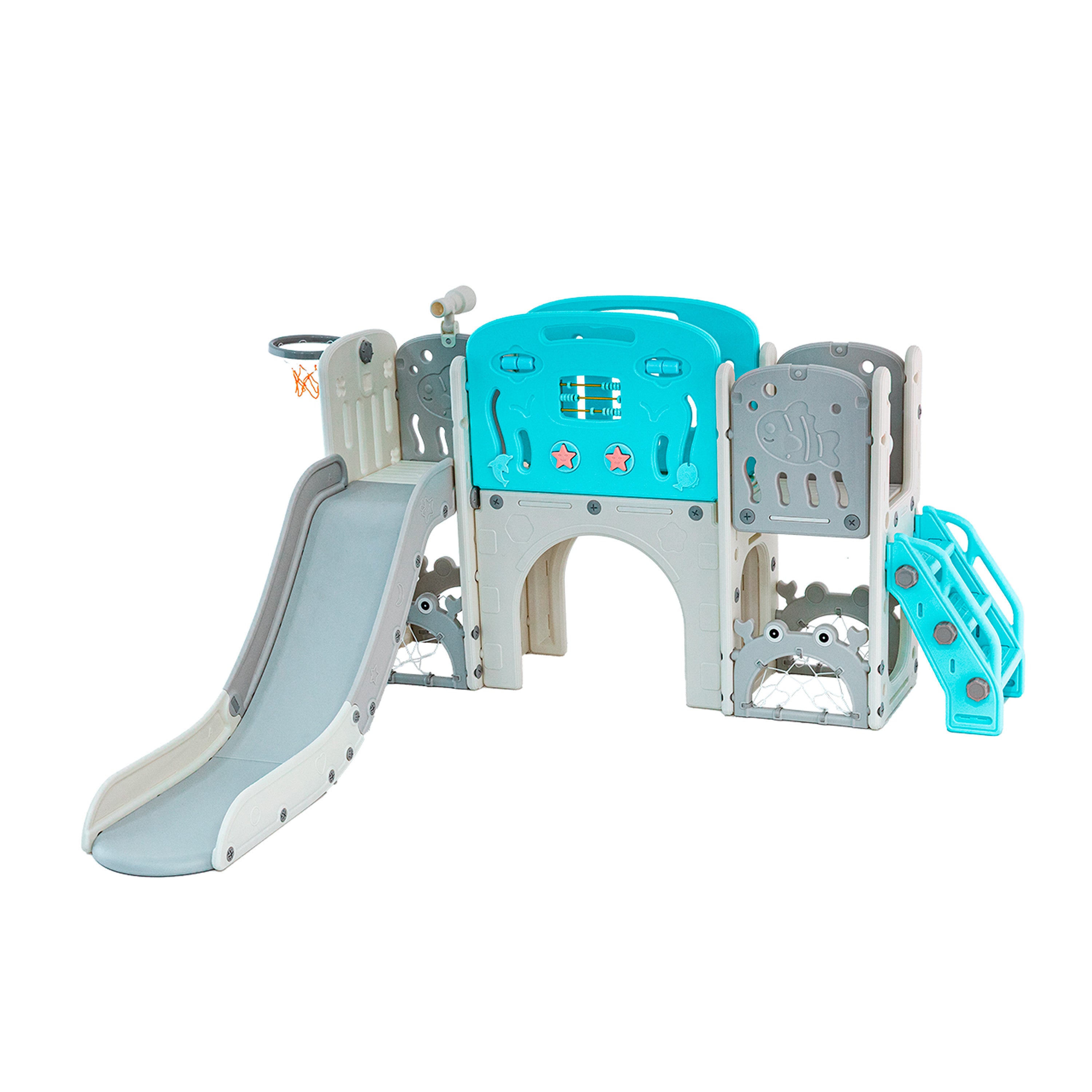 Playground Infantil 3 Torres Freso com Escorregador e Cesta de Basquete
