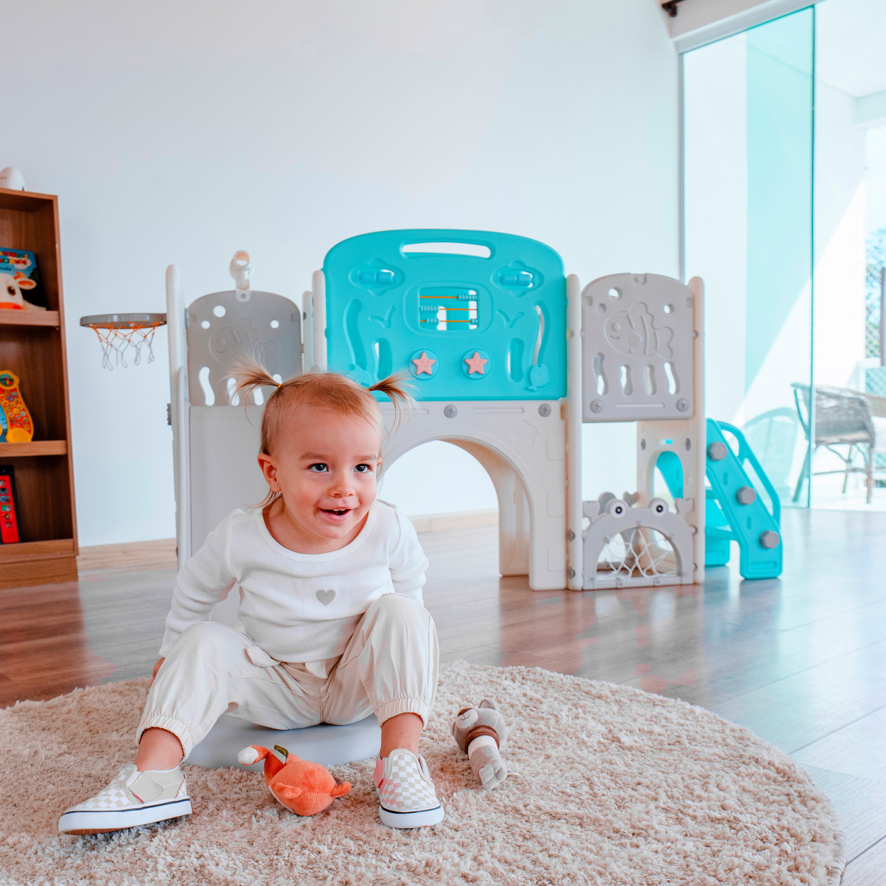 Playground Infantil 3 Torres Freso com Escorregador e Cesta de Basquete 3