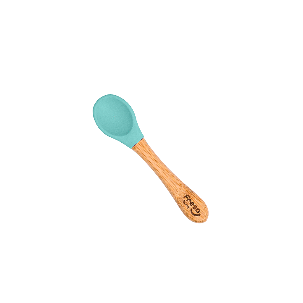 Colher Alimentação Infantil Freso Silicone Livre BPA e Bambu Introdução Alimentar Bebê 4