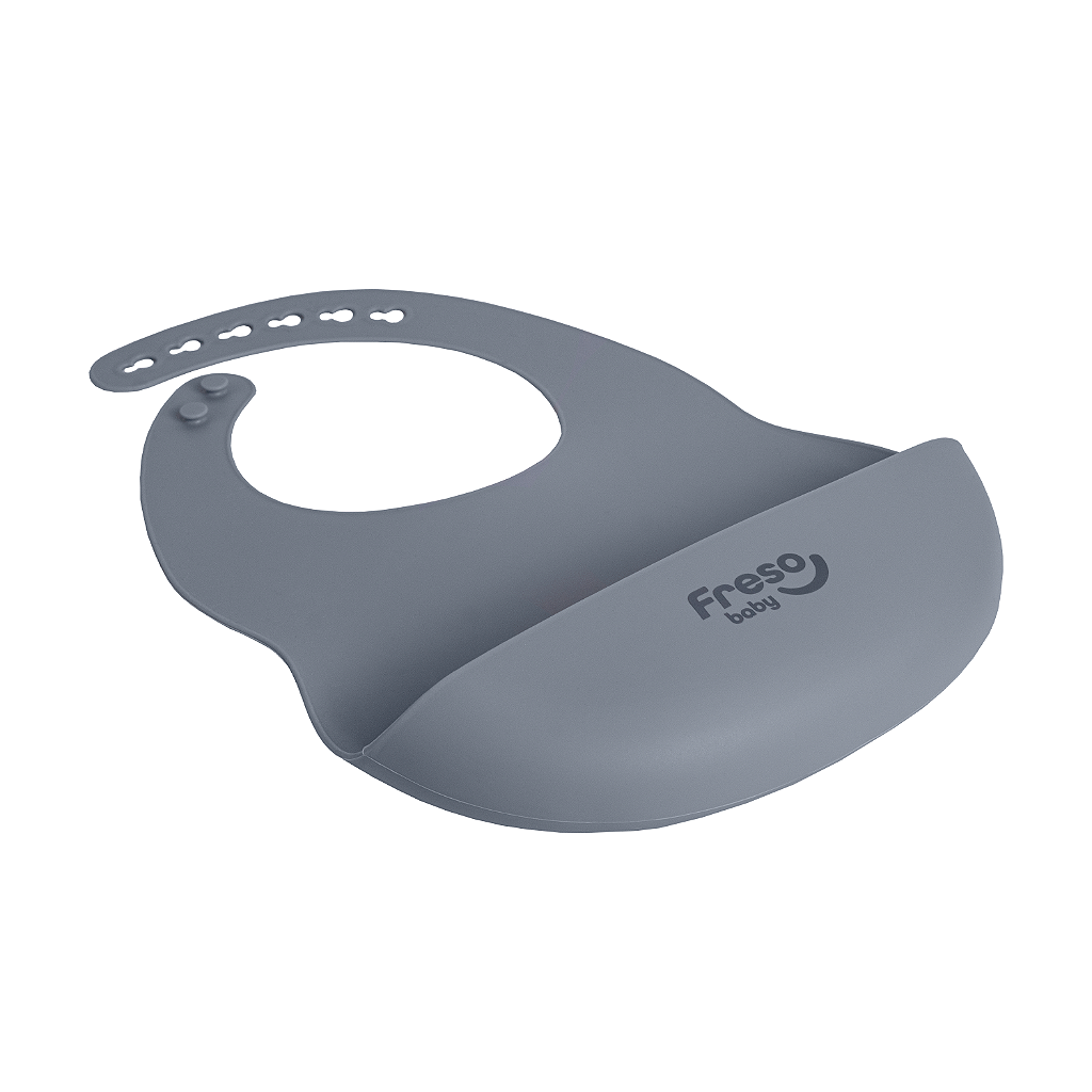 Babador Silicone Freso Alimentação Bebê BLW Bolso Pega Migalhas Fecho Ajustável Livre BPA 2