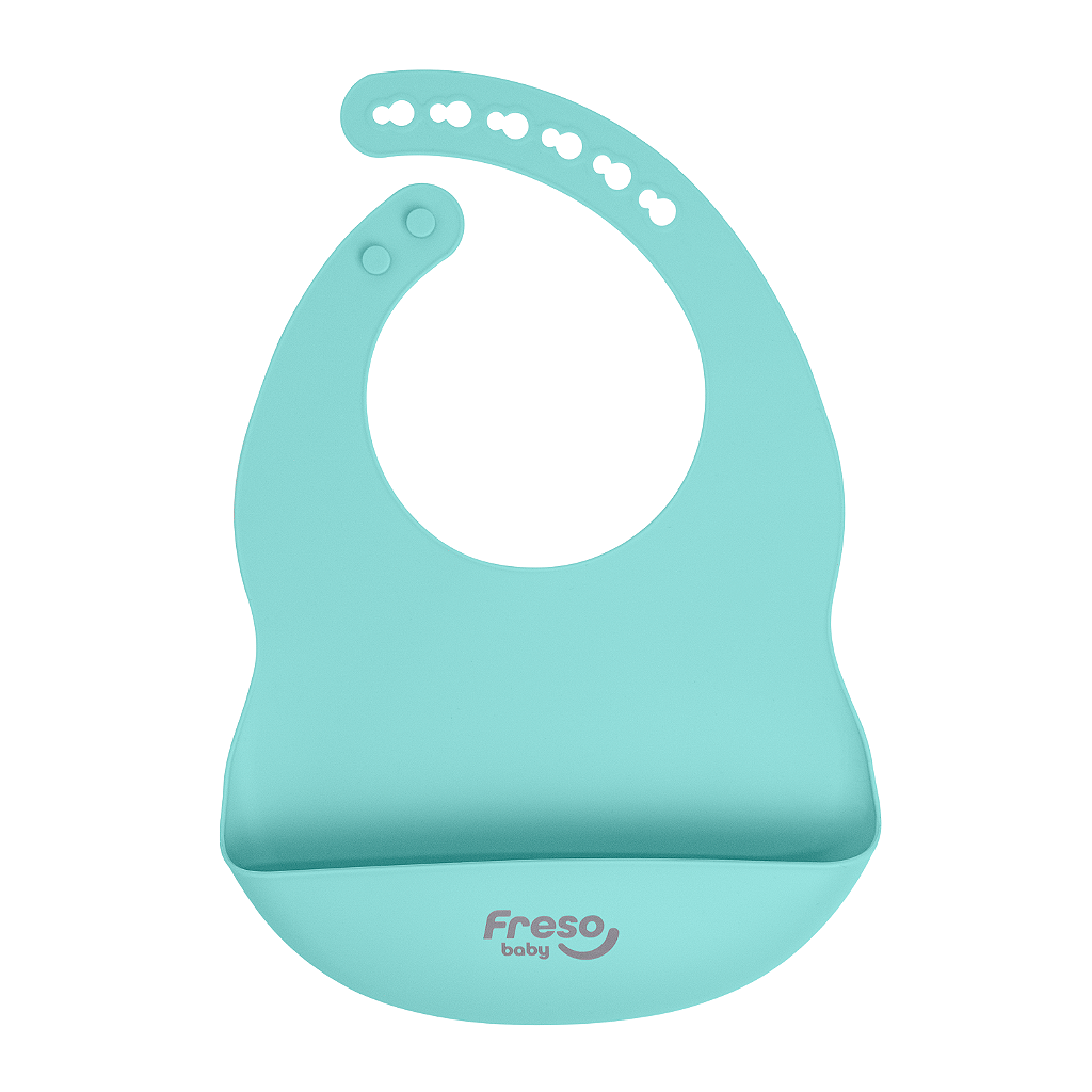 Babador Silicone Freso Alimentação Bebê BLW Bolso Pega Migalhas Fecho Ajustável Livre BPA 5