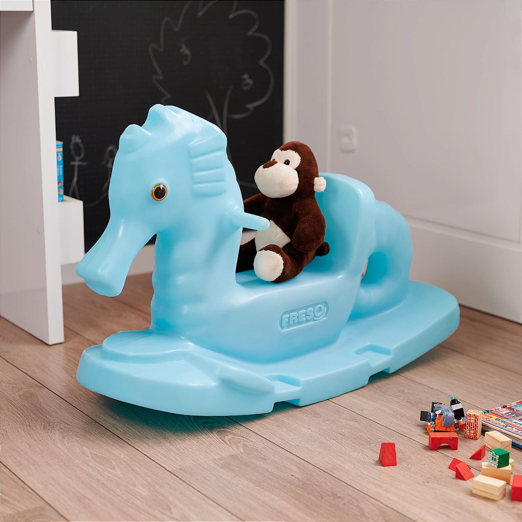 Gangorra Infantil de Plástico Cavalo Marinho Azul Baby Dream Freso 4