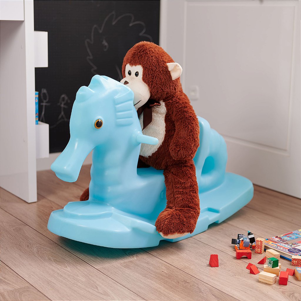 Gangorra Infantil de Plástico Cavalo Marinho Azul Baby Dream Freso 5
