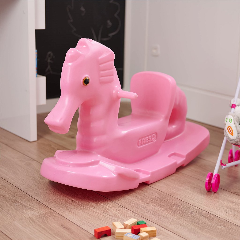 Gangorra Infantil de Plástico Cavalo Marinho Rosa Baby Dream Freso 4