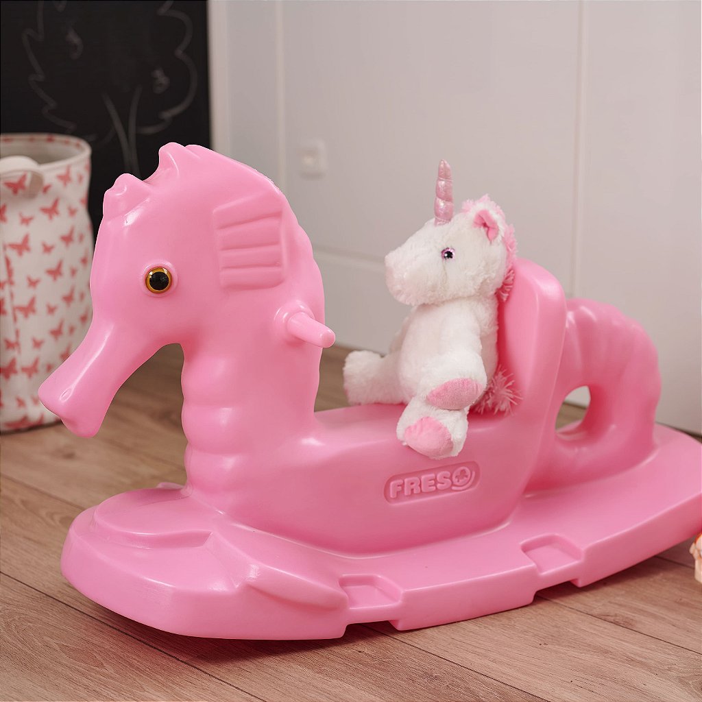 Gangorra Infantil de Plástico Cavalo Marinho Rosa Baby Dream Freso 5