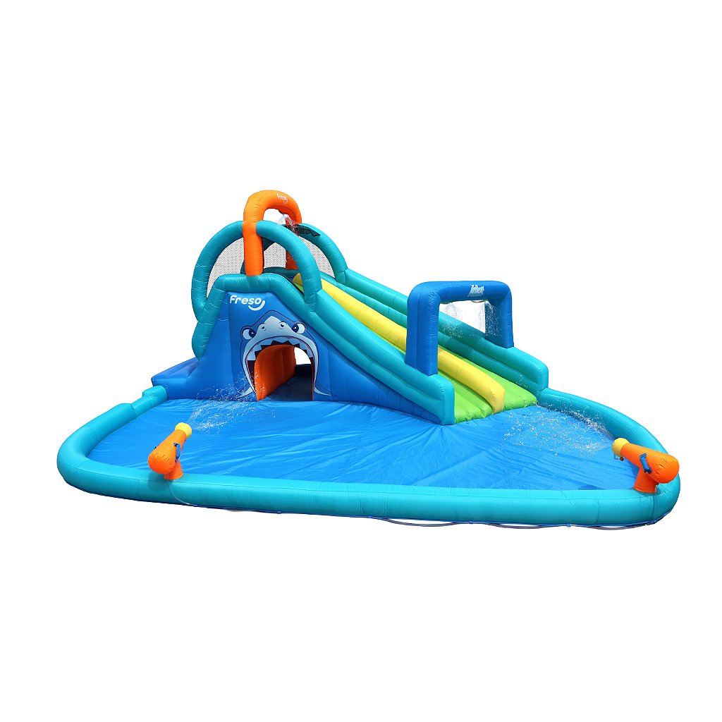 Escorregador Inflável Infantil Playground Shark Attack Freso Piscina