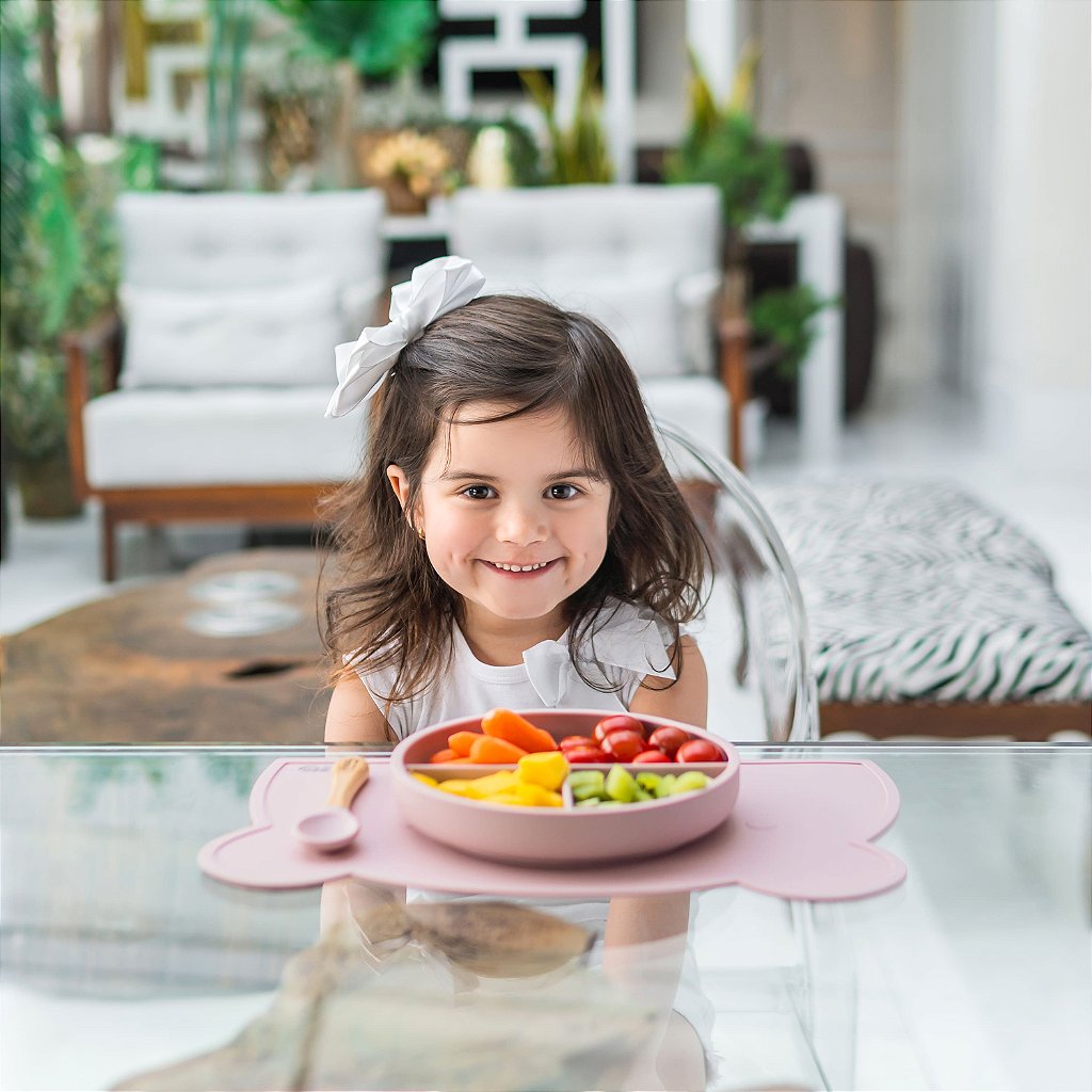 Prato Alimentação Infantil Bebê Freso BLW IA Silicone Livre de BPA com Ventosa e Divisória 4
