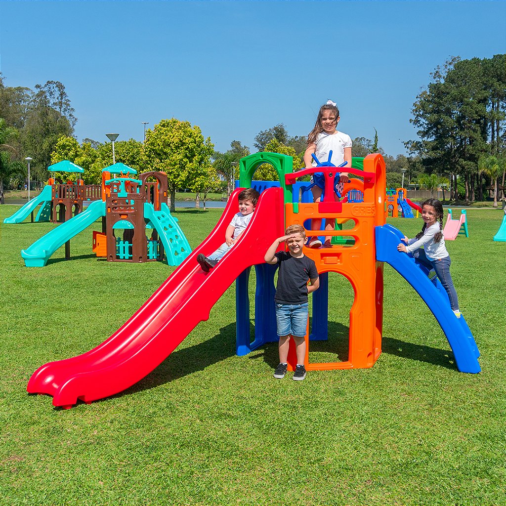 Playground Royal Prata com Escorregador Infantil Freso 5